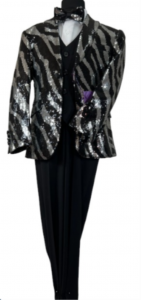 BOYS 5PC. SUIT (BLACK-SILVER) 2121239